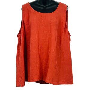 Citron Santa Monica Women Plus 3X Burnt Orange Silk Sleeveless Tank Top EUC